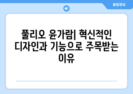 풀리오 윤가람| 혁신적인 디자인과 기능으로 주목받는 이유 | 풀리오, 윤가람, 디자인, 기능, 혁신, 주목