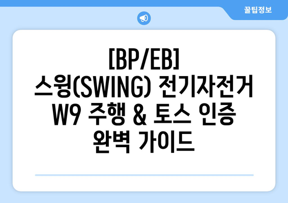 [BP/EB] 스윙(SWING) 전기자전거 W9 주행 & 토스 인증 완벽 가이드 | 전기자전거, W9, 주행 후기, 토스 결제