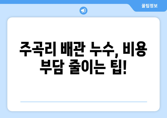 경기도 화성시 주곡리 배관 누수 해결 가이드| 원인 분석부터 전문 업체 추천까지 | 누수, 배관 수리, 화성시, 주곡리