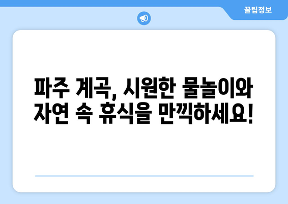 파주 계곡 추천 5곳| 율곡수목원, 감악산 등 시원한 피서지 | 파주, 계곡, 여름휴가, 가족여행, 데이트